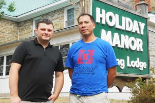 L-r: Jeff Day and Core Lee, new owners of the Holiday Country Manor in Battersea